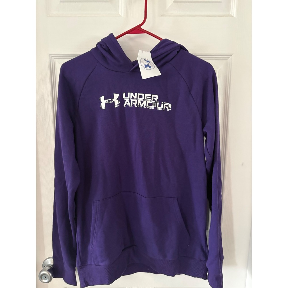 Under Armour Kids Purple Rival Fleece Pullover Hoodie Sweatshirt YXL‎ New